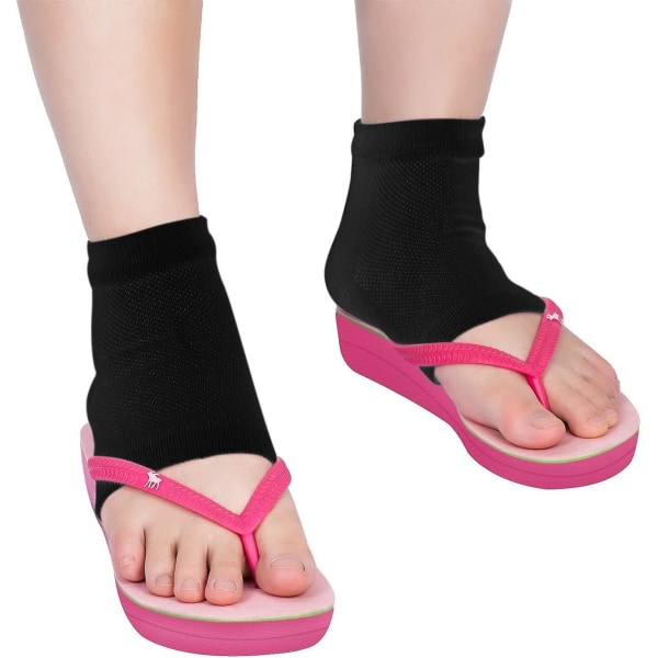 Soft Gel-hælsokker ventilerer sokker med åpen tå 4 par (svarte)