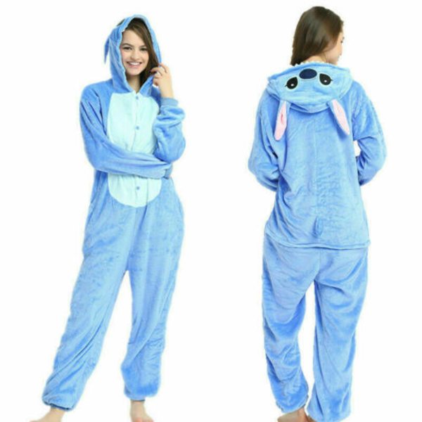Djurpyjama Kigurumi Nattkläder Kostymer Vuxen Jumpsuit -asu #2 Blue Stitch kids XS(3-4Y)