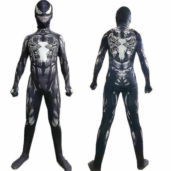 Voksne børn Venom Spider-man superhelte kostume Black 130cm