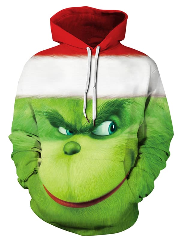 Børne The Grinch's Hættetrøjer Sweatshirt Pullover Hættetrøje Gave C 130cm