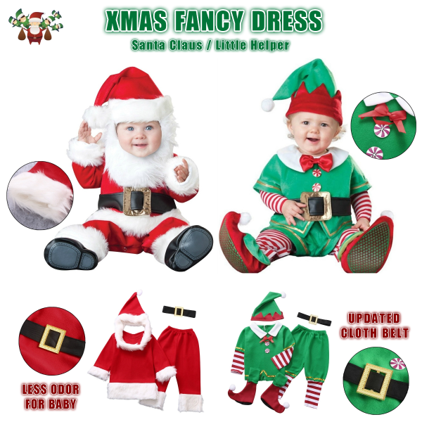 Baby Gutter Jenter Halloween Julekostyme Cosplay Customes rød 130 (For høyde 126-135cm) green 160 (For height 156-165cm)