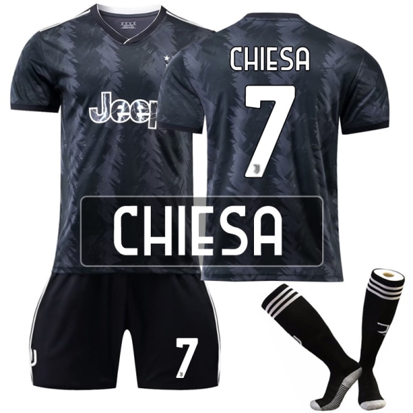 22-23 Juventus Bortefotballskjorte Treningsskjorte K 7  CHIESA XL