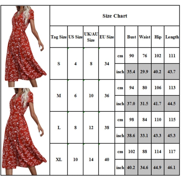 Sexet lang kjole med v-hals og v-udskæring til kvinder med slidser Red L