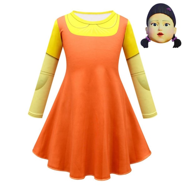 Ny squid game Cosplay klädmask barn/vuxna cosplay kostymer Children's dress (L)