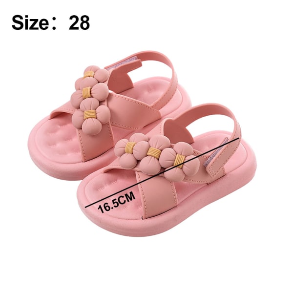 Justerbara platta sandaler för barn, flicksandaler, sandaler för toddler Pink 28