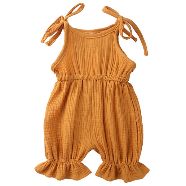 Toddler Vauvan Strappy Bodysuits asut Romperit cm Yellow 70