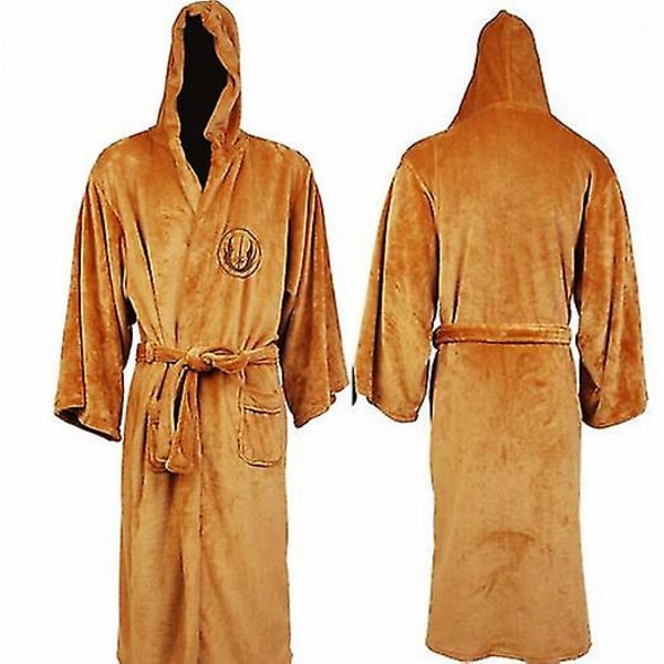 Star War Badrock Jedi Sith Huva Morgonrock Cloak Fleece Klänning brown XL