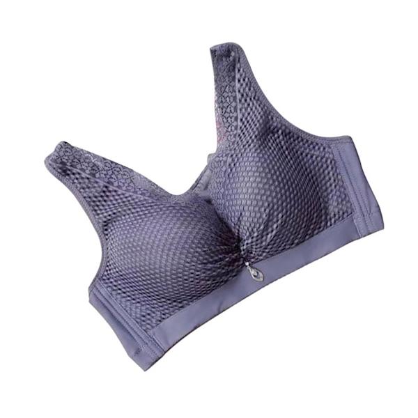 Trådløs BH Damer Åndbar Push Up Bralette Girl Lace Mesh blue 40/90