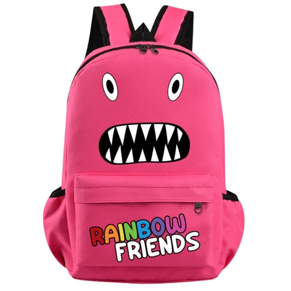 Rainbow Friends ryggsäckar för barn Skolväska med stor kapacitet Rose Red