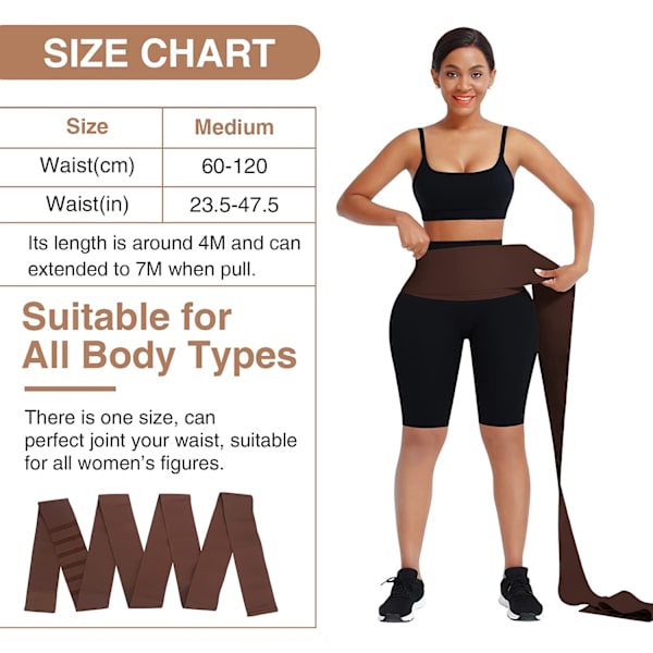 Waist trainer Kvinnor Träning Midjeelastiskt magband black 6m