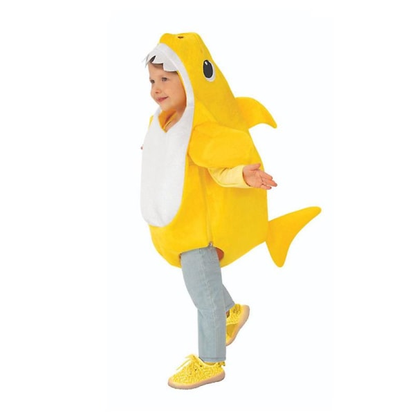 Djur Fisk Haj Dräkt Pojkar Flickor Halloween Cosplay Kostymer Barnfest Rollspel Låtsaslek Klä upp Dräkt Kostym Yellow 110 ( 3-4 years)