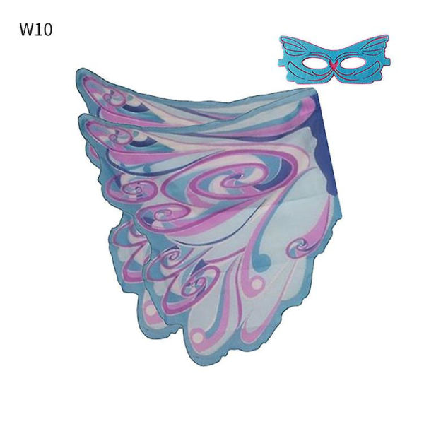 Barn Flickor Butterfly Wings Kappa Med Mask Fairy Elf Cosplay W10