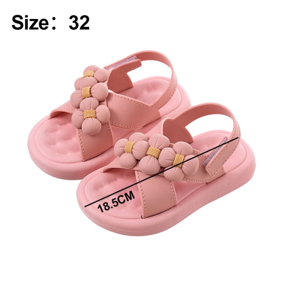 Justerbara platta sandaler för barn, flicksandaler, sandaler för toddler Pink 32