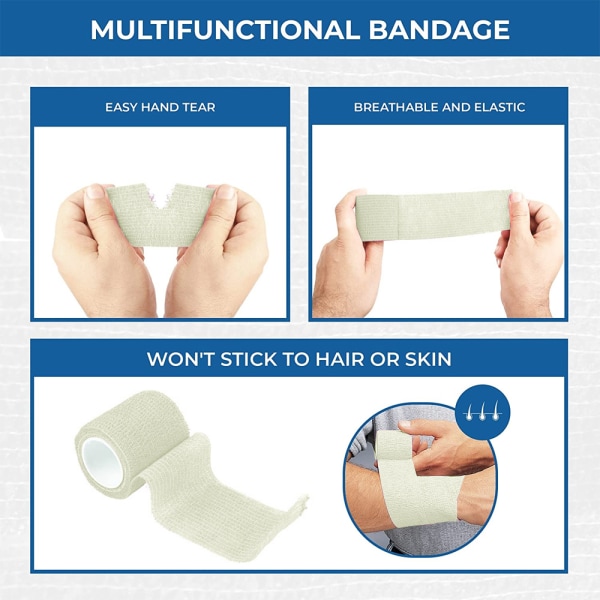 Självhäftande non-woven bandage - Sport elastiskt bandage för white