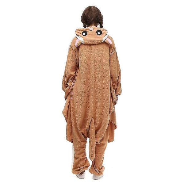 Animal Adult Kigurumi Lentävä orava Onesies Party Halloween Hiiri Pyjama Cosplay Chipmuck Puvut Päällysvaatteet Haalari S