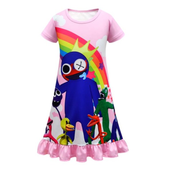 Girls Rainbow Friends Dress Cartoon print Casual pink 120cm