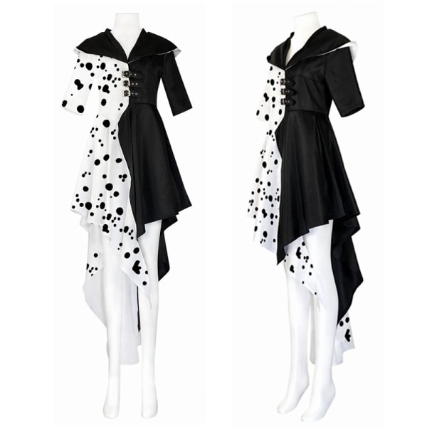 Girls Cruella de Vil Kostym Fancy Dress Cosplay Party Outfit  cm 185