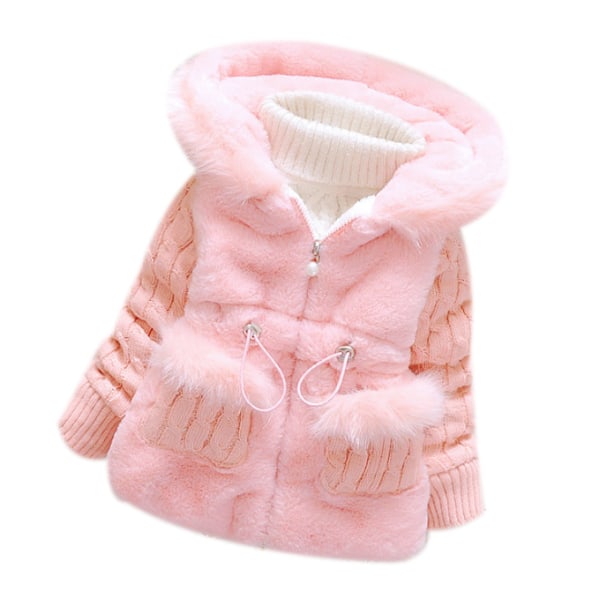 Baby jenter Småbarn varm jakke frakk pink L