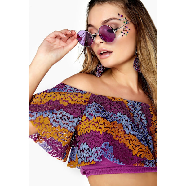 Girls On Film Dame/Dame Curtis Blondeoverlegg Bandeau Topp 14 Purple 14 UK