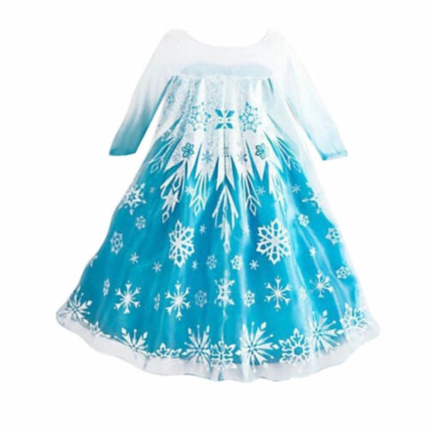 Kid Pige Elsa Fancy Kjoler Fest Cosplay Kostume Prinsesse Kjole A 120cm