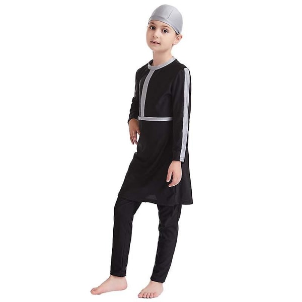 Muslimsk jente badetøy Barn Modest Beach Badedrakt Badedrakt Islamsk Burkini Grey 5-6 Years