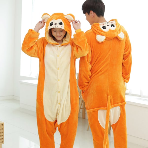 Charmander Aikuisten Onesie-Puku Pyjama Kirjaviikko Cosplay Keltainen 110 Ruskea Punainen Brown Red M