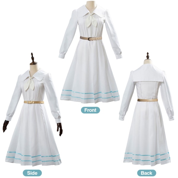 Haru cosplay kostyme voksen kvinner kjole kostyme hvit uniform med S XL