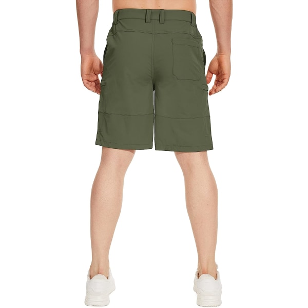 HAUFR Herre Hiking Cargo Quick Dry Shorts Lett campingshorts med 5 lommer Army Green 32