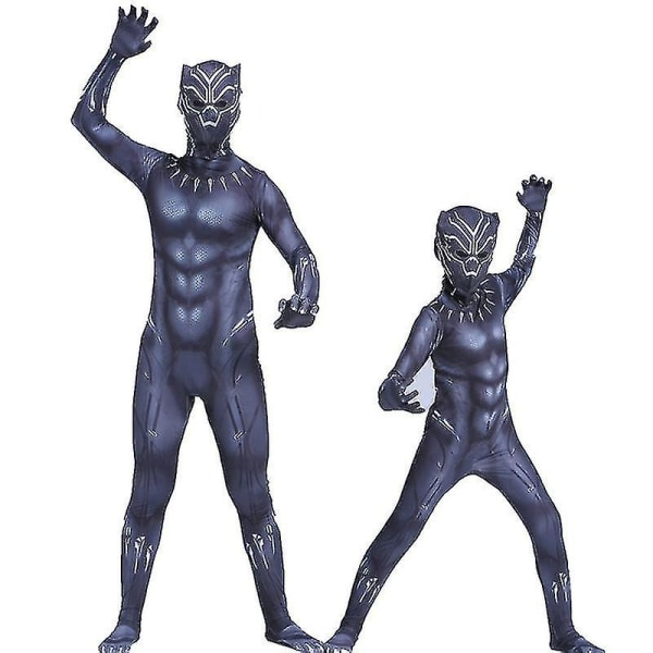 Black Panther Superhero Kids Boys Cosplay -asu haalari, upea mekko 9-10 Years