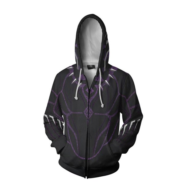 Marvel Super and Heroes Black Panther 3D Sweatshirt Digital Prin Purple Black Panther zipper XXL