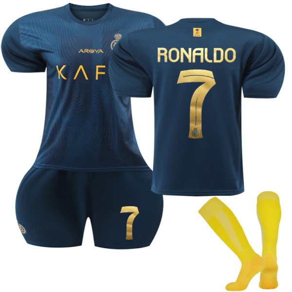 2023-2024 Al-Nassr FC Bortefotballdrakter for barn nr. 7 Ronaldo 0 Adult XS
