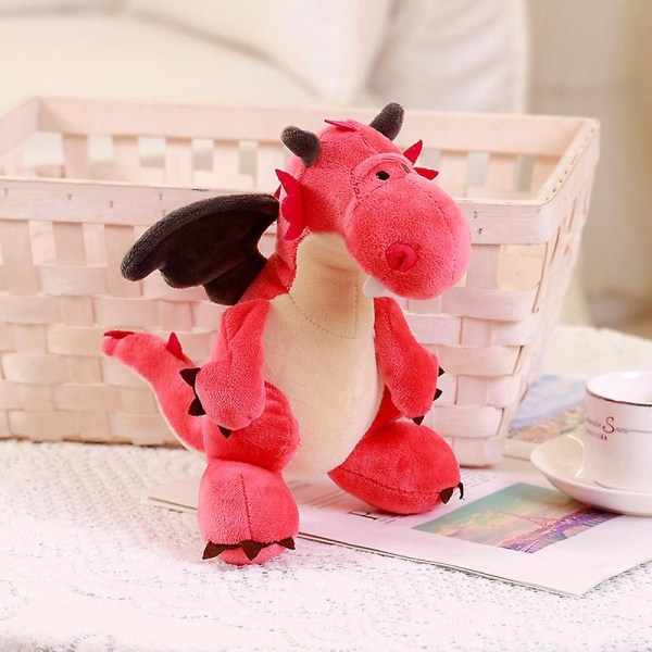 Dinosaurie Plyschleksak Flygande Drake Lila Drake Dubbelhövdad Drake Evil Drakdocka Barnfödelsedagspresent Pink M
