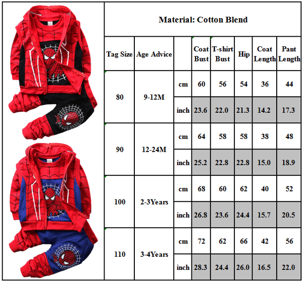Spiderman Cosplay Set för barn Pojkar Blue Blue 80