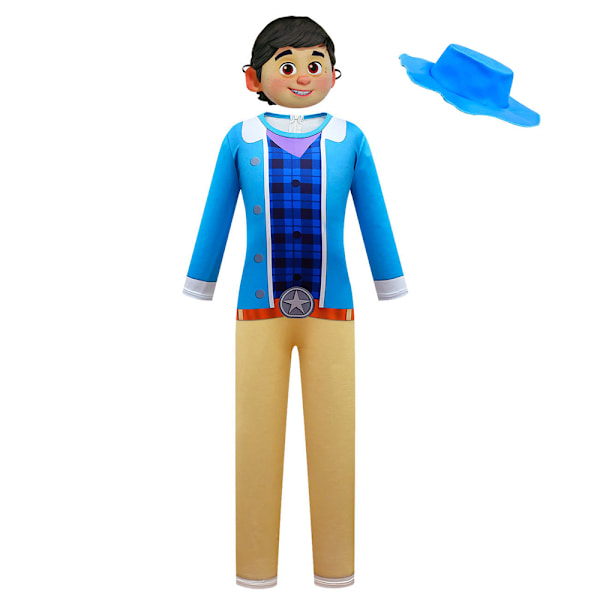 4-8-vuotiaat Kids Dinosaur Ranch Cosplay-asu Haalarit+hattu+naamio 140cm