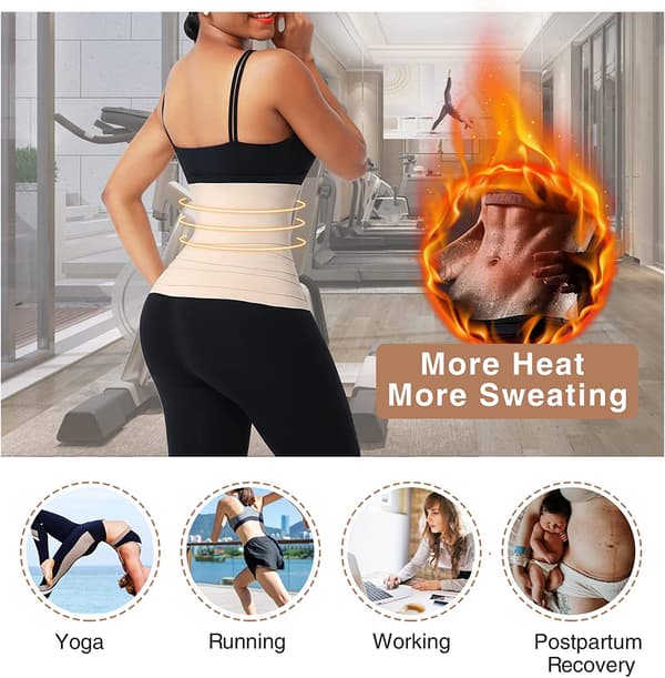 Midjetrener Dame Trening Midje elastisk magebånd black 4m