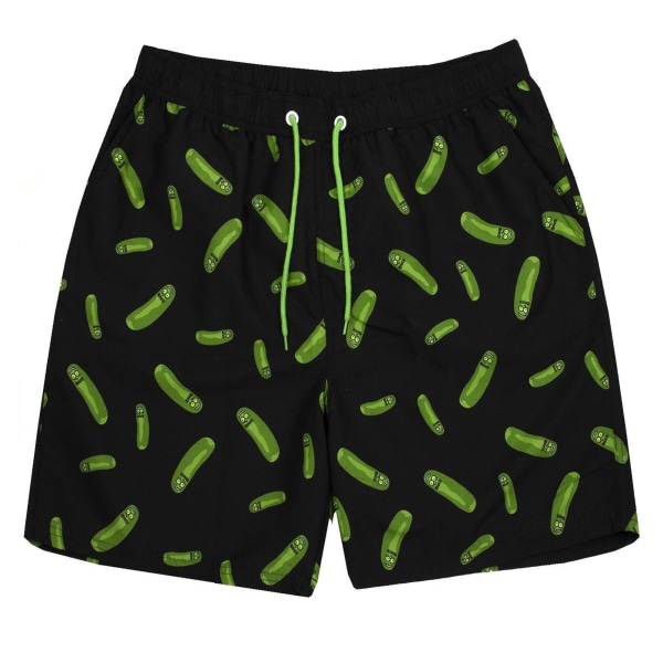 Rick And Morty Miesten Pickle Rick uimashortsit musta/vihreä Black/Green L