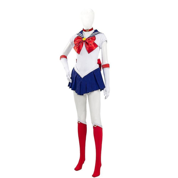 Kvinnor Sailor Moon Kostym Cosplay Party Uniform Outfit Set Gåvor L XL