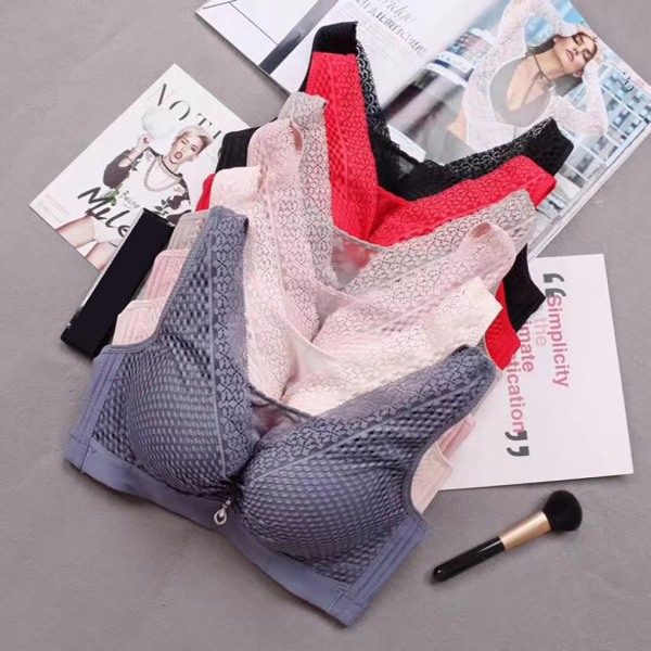 Trådlös BH Dam Andas Push Up Bralette Girl Lace Mesh Pink 34/75