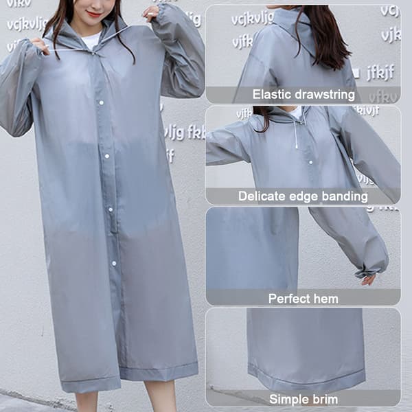2 ponchoer/regnfrakker til voksne med hætte og snøre grey