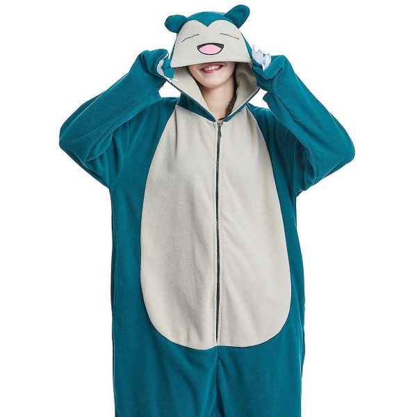 Reedca Snorlax Voksen Onesie Halloween Cosplay Kostumer Anime Pyjamas til kvinder og piger Knaplukning 2 L