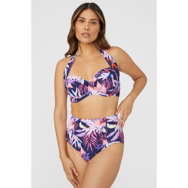 Upea printtikuvioimaton Arianna-bikiniyläosa naisille/naisille Navy 32DD