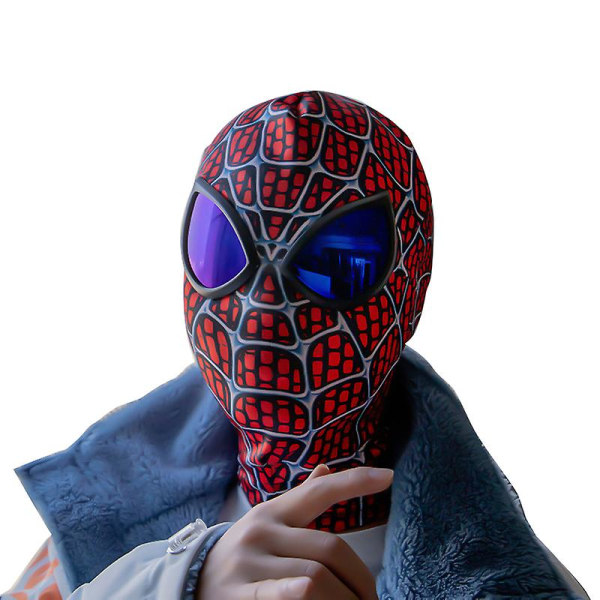 Spiderman maske med blå linse Cosplay - voksen