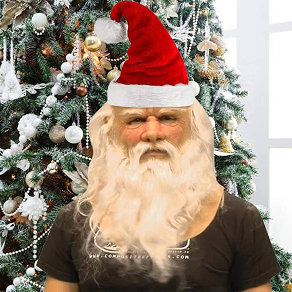 Mjuk Tomte Vuxen My Old Man Christmas Holiday Rolig Latex Mask without a hat Santa