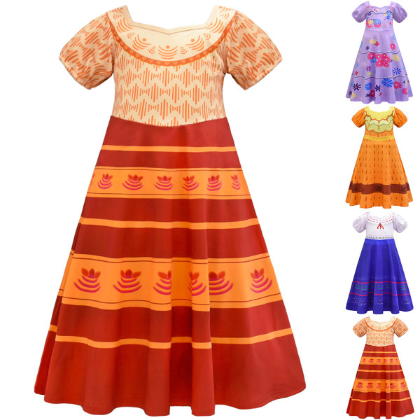 Kid Mirabel Klänning Isabela Madrigal Cosplay Costume olores Klänning Z D 9-10Years