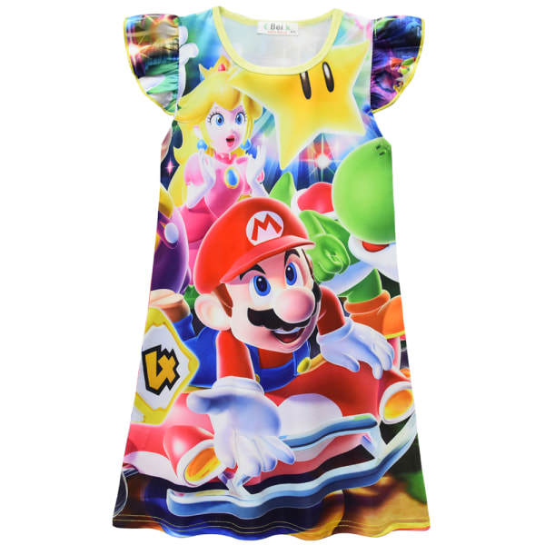Super Mario artoon Nattklänning Barn Flickor Nattkläder Nattklänning C 8-9 Years