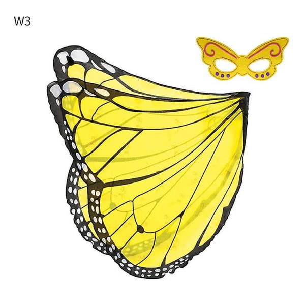 Barn Flickor Butterfly Wings Kappa Med Mask Fairy Elf Cosplay W3