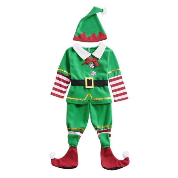 Baby Gutter Jenter Halloween Julekostyme Cosplay Customes rød 130 (For høyde 126-135cm) green 90 (For height 86-95cm)