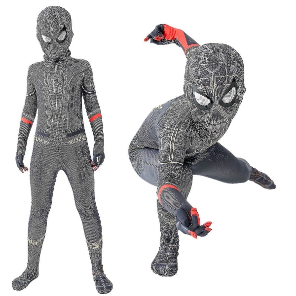 Kids Boys Spiderman No Way Home Cosplay-asu Body-setti Halloween Party Jumpsuit V black 120(115-125CM)