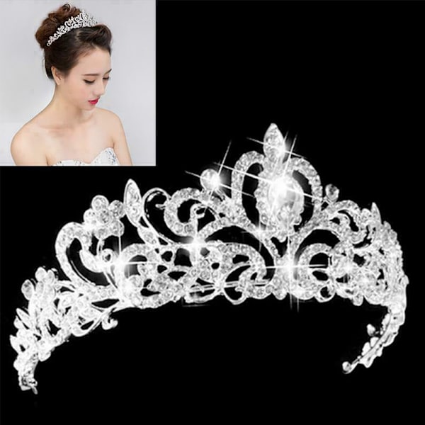 Princess Diamond Crown Wedding Bride Tiara Halloween Cosplay