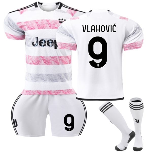 23-24 Juve Away Fotbollssats #9 Träningsdräkt Adults 2XL(190-200)